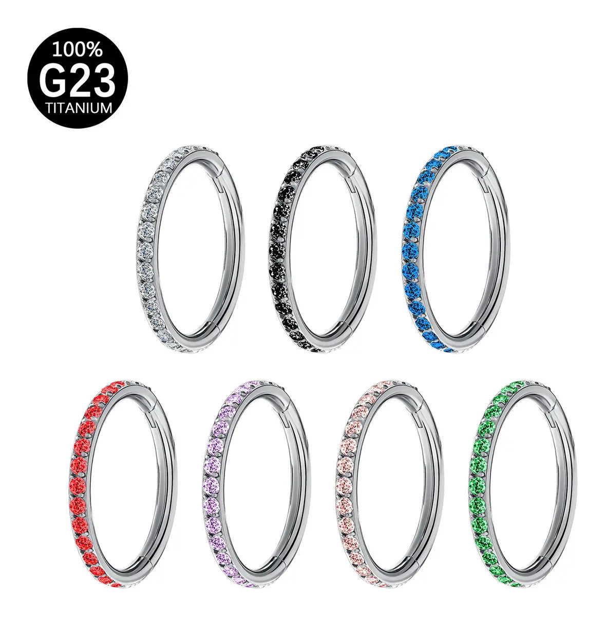 Piercing Argola Segmento Articulado Titânio Zircônia Colorida